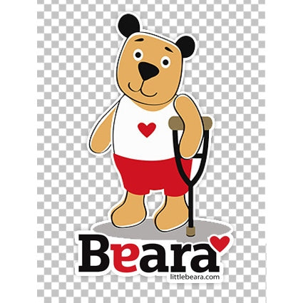 BEARA Boy with a Crutch - High-quality print image for download (transparent, on any background)